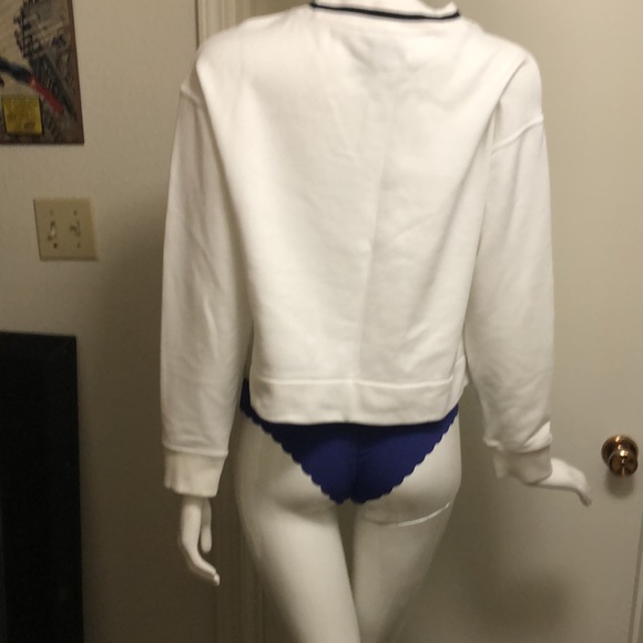 Woman’s Adidas Cropped Logo Sweat Shirt - Picture 2 of 5